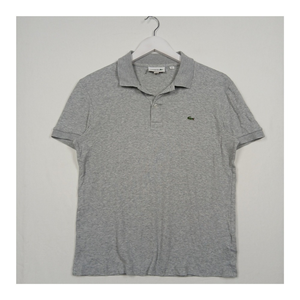 Lacoste Mens Heather Grey Short Sleeve Cotton Polo Shirt Size 3 FA12199